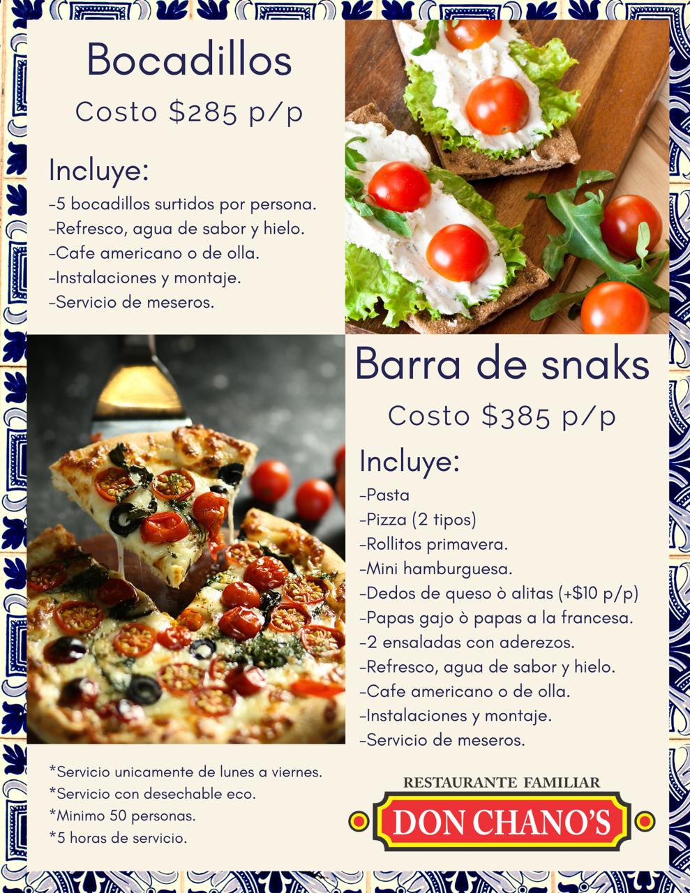 Bocadillos y barra de snacks