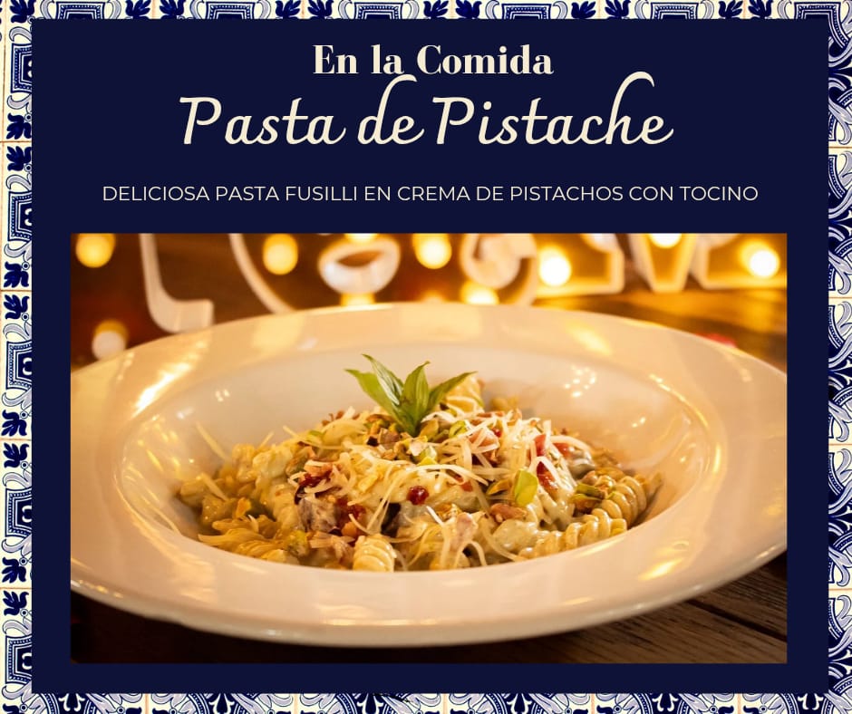 Comida cena saludable, Pasta de pistache