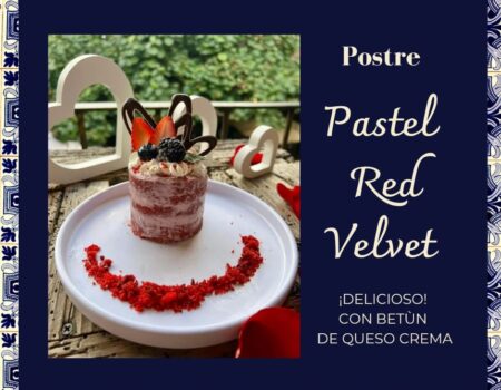 Desayuno, comida o cena. Pastel red velvet